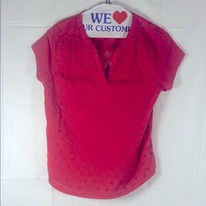 St. John's Bay Scarlet Blouse with Pattern